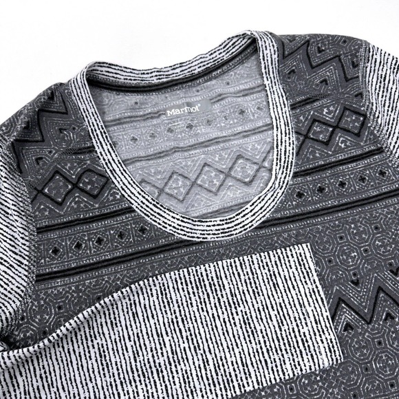 Marmot Women's Size Small Gray Pattern Long Sleeve‎ Casual Crew Neck Shirt - Picture 1 of 4